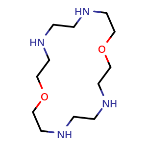 Chemical structure of 1,10-Dioxa-4,7,13,16-tetraazacyclooctadecane , CAS 296-36-6, AChemBlock AD277981