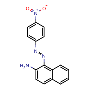 Chemical structure of 1-[(4-nitrophenyl)azo]naphthalen-2-amine , CAS 3025-77-2, AChemBlock AD277982