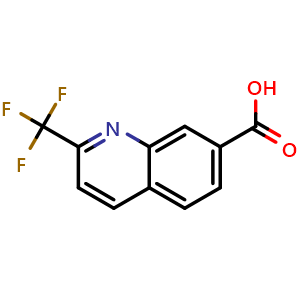 Chemical structure of 2-(Trifluoromethyl)quinoline-7-carboxylic acid , CAS 868662-63-9, AChemBlock AD277984
