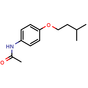 Chemical structure of N-(4-(isopentyloxy)phenyl)acetamide , CAS 81928-78-1, AChemBlock AD277987