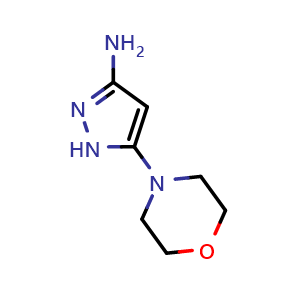 Chemical structure of 5-Morpholino-1H-pyrazol-3-amine , CAS 756814-98-9, AChemBlock AD277990