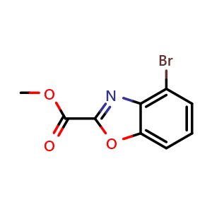 Chemical structure of Methyl 4-bromobenzo[d]oxazole-2-carboxylate , CAS 954239-74-8, AChemBlock AD277996