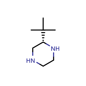 Chemical structure of (S)-2-(tert-Butyl)piperazine , CAS 502482-37-3, AChemBlock AD278001