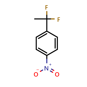 Chemical structure of 1-(1,1-Difluoroethyl)-4-nitrobenzene , CAS 32471-55-9, AChemBlock AD278002