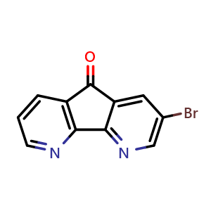 Chemical structure of 2-Bromo-4,5-diazafluoren-9-one , CAS 1182844-62-7, AChemBlock AD278013