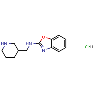 Chemical structure of Benzooxazol-2-yl-piperidin-3-ylmethyl-amine hydrochloride , CAS 1353986-07-8, AChemBlock AD278018