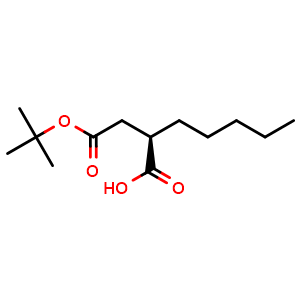 Chemical structure of 2-(R)-Pentylsuccinic acid 4-tert-Butyl ester , CAS 153427-69-1, AChemBlock AD278033