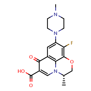 Chemical structure of 9-Piperazino Levofloxacin , CAS 178912-62-4, AChemBlock AD278035