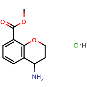 Chemical structure of Methyl 4-aminochromane-8-carboxylate hydrochloride , CAS 238764-30-2, AChemBlock AD278041