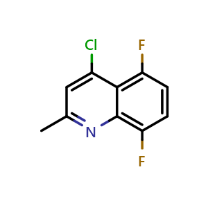 Chemical structure of 4-Chloro-5,8-difluoro-2-methyl-quinoline , CAS 288151-28-0, AChemBlock AD278043