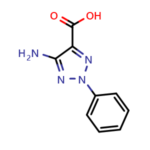 Chemical structure of 5-Amino-2-phenyl-2H-1,2,3-triazole-4-carboxylic acid , CAS 400073-84-9, AChemBlock AD278046
