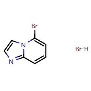 Chemical structure of 5-Bromo-imidazo[1,2-a]pyridine hydrobromide , CAS 603301-13-9, AChemBlock AD278064