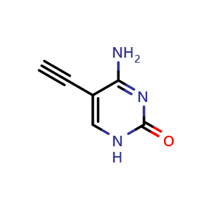 Chemical structure of 6-Amino-5-ethynylpyrimidin-2(1H)-one , CAS 65223-79-2, AChemBlock AD278074