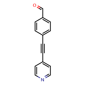 Chemical structure of 4-[2-(4-Pyridinyl)ethynyl]benzaldehyde , CAS 918408-06-7, AChemBlock AD278081