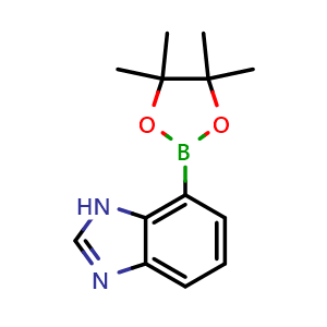 Chemical structure of 4-(Tetramethyl-1,3,2-dioxaborolan-2-yl)-3H-1,3-benzodiazole , CAS 1352796-63-4, AChemBlock AD278084