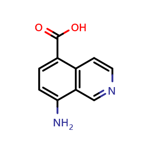 Chemical structure of 8-Aminoisoquinoline-5-carboxylic acid , CAS 1936191-65-9, AChemBlock AD278085