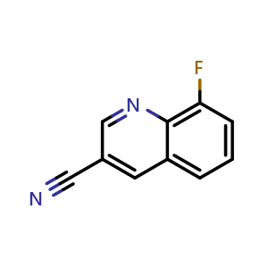 Chemical structure of 8-Fluoroquinoline-3-carbonitrile , CAS 71083-52-8, AChemBlock AD278090