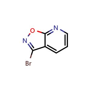 Chemical structure of 3-Bromoisoxazolo[5,4-b]pyridine , CAS 864872-31-1, AChemBlock AD278092
