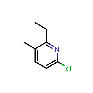 Chemical structure of 6-Chloro-2-ethyl-3-methylpyridine , CAS 1330756-36-9, AChemBlock AD278093
