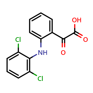 Chemical structure of 2-(2,6-Dichloroanilino)-phenylglyoxylic acid , CAS 66156-75-0, AChemBlock AD278098