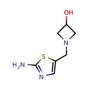 Chemical structure of 1-[(2-Amino-5-thiazolyl)methyl]-3-azetidinol , CAS 1856939-43-9, AChemBlock AD278100