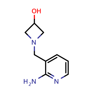 Chemical structure of 1-[(2-Amino-3-pyridinyl)methyl]-3-azetidinol , CAS 1861651-66-2, AChemBlock AD278101