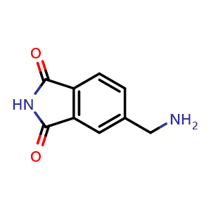 Chemical structure of 5-(Aminomethyl)-2,3-dihydro-1H-isoindole-1,3-dione , CAS 1368873-78-2, AChemBlock AD278125
