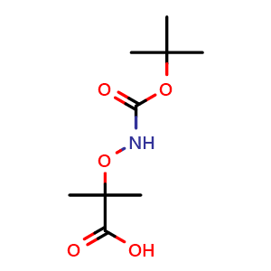 Chemical structure of 2-({[(tert-Butoxy)carbonyl]amino}oxy)-2-methylpropanoic acid , CAS 1785364-49-9, AChemBlock AD278126