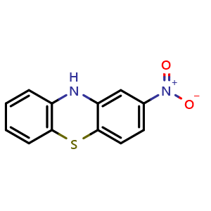 Chemical structure of 2-Nitro-10H-phenothiazine , CAS 1628-76-8, AChemBlock AD278154