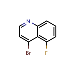 Chemical structure of 4-Bromo-5-fluoroquinoline , CAS 1823422-36-1, AChemBlock AD278161