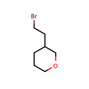 Chemical structure of 3-(2-bromoethyl)oxane , CAS 1050496-64-4, AChemBlock AD278162