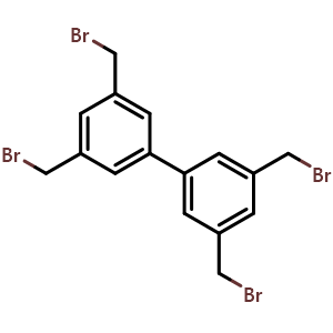 Chemical structure of 3,3',5,5'-tetrakis(bromomethyl)-1,1'-biphenyl , CAS 42601-58-1, AChemBlock AD278175