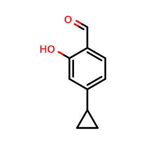 Chemical structure of 4-Cyclopropyl-2-hydroxybenzaldehyde , CAS 2387695-91-0, AChemBlock AD278180