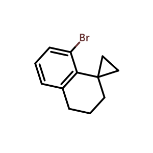 Chemical structure of 8'-Bromo-3',4'-dihydro-2'H-spiro[cyclopropane-1,1'-naphthalene] , CAS 1781879-96-6, AChemBlock AD278181