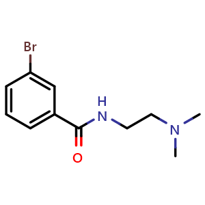 Chemical structure of 3-Bromo-N-[2-(dimethylamino)ethyl]benzamide , CAS 425618-78-6, AChemBlock AD278196