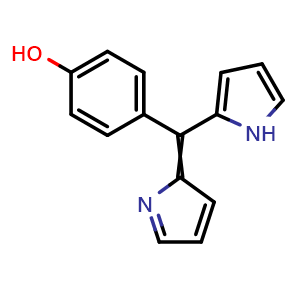 Chemical structure of 4-((1H-pyrrol-2-yl)(2H-pyrrol-2-ylidene)methyl)phenol , CAS 853073-91-3, AChemBlock AD278200