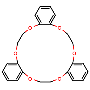 Chemical structure of 6,7,14,15,22,23-hexahydrotribenzo[b,h,n][1,4,7,10,13,16]hexaoxacyclooctadecine , CAS 14174-10-8, AChemBlock AD278205