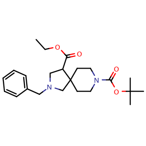 Chemical structure of 8-tert-Butyl 4-ethyl 2-benzyl-2,8-diazaspiro[4.5]decane-4,8-dicarboxylate , CAS 1259040-07-7, AChemBlock AD278231