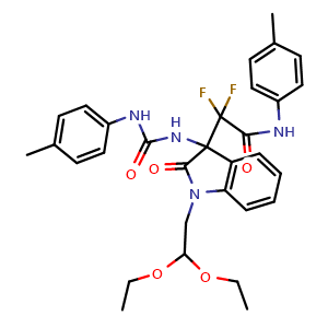 2-(1-(2,2-Diethoxyethyl)-2-oxo-3-(3-(p-tolyl)ureido)indolin-3-yl)-2,2-difluoro-N-(p-tolyl)acetamide