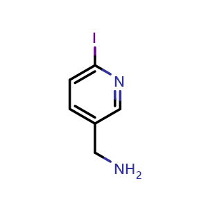 Chemical structure of (6-Iodopyridin-3-yl)methanamine , CAS 1355238-98-0, AChemBlock AD278242