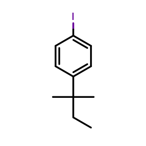 Chemical structure of 1-(1,1-Dimethylpropyl)-4-iodobenzene , CAS 860556-27-0, AChemBlock AD278256