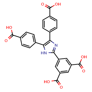 Chemical structure of 5-(4,5-Bis(4-carboxyphenyl)-1H-imidazol-2-yl)isophthalic acid , CAS 2172820-34-5, AChemBlock AD278270
