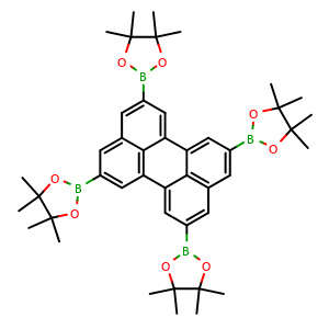 Chemical structure of 2,5,8,11-Tetrakis(4,4,5,5-tetramethyl-1,3,2-dioxaborolan-2-yl)perylene , CAS 853377-12-5, AChemBlock AD278280