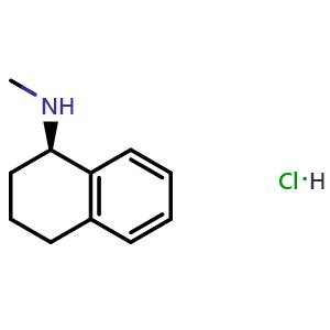 Chemical structure of (1R)-N-methyl-1,2,3,4-tetrahydronaphthalen-1-amine hydrochloride , CAS 2913226-33-0, AChemBlock AD278284