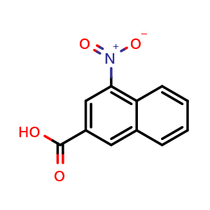 Chemical structure of 4-nitronaphthalene-2-carboxylic acid , CAS 5773-65-9, AChemBlock AD278288