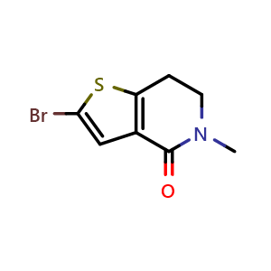 Chemical structure of 2-Bromo-5-methyl-6,7-dihydrothieno[3,2-c]pyridin-4(5H)-one , CAS 1078150-14-7, AChemBlock AD278292