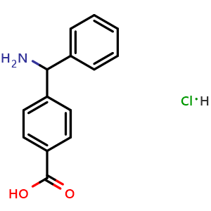 Chemical structure of 4-[Amino(phenyl)methyl]benzoicacidhydrochloride , CAS 2287282-15-7, AChemBlock AD278293
