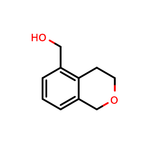 Chemical structure of (3,4-Dihydro-1H-2-benzopyran-5-yl)methanol , CAS 1391249-21-0, AChemBlock AD278294