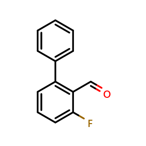 Chemical structure of 2-Fluoro-6-phenylbenzaldehyde , CAS 1225218-62-1, AChemBlock AD278295
