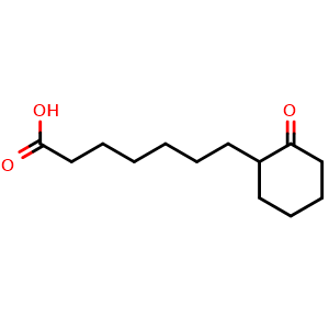 Chemical structure of 2-Oxocyclohexaneheptanoic acid , CAS 41301-63-7, AChemBlock AD278296